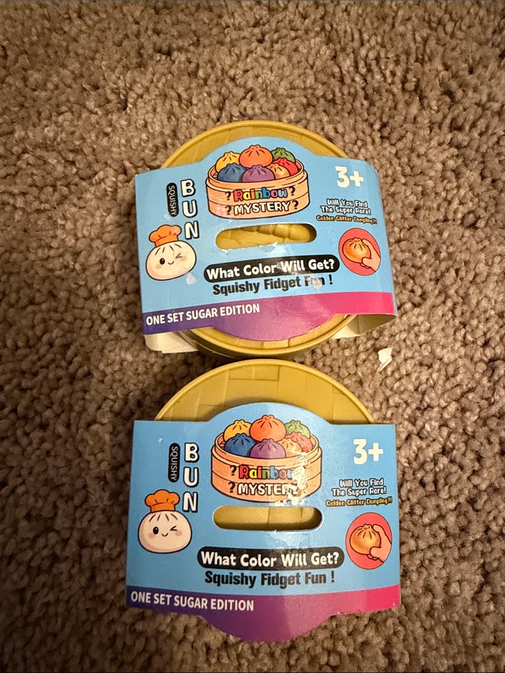 Minni Rainbow Mystery Bun Squishy Fidget Toy - Yellow /you get both